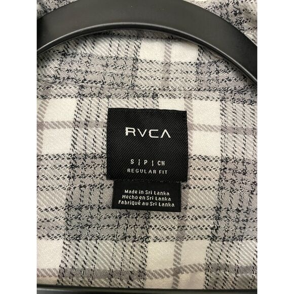 RVCA Grey/White Button Up Flannel - Picture 3 of 5